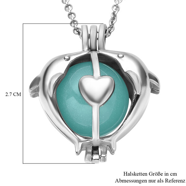 Fluoreszierender Delfin-Anh&auml;nger mit Kette, ca. 50 cm, Edelstahl image number 7