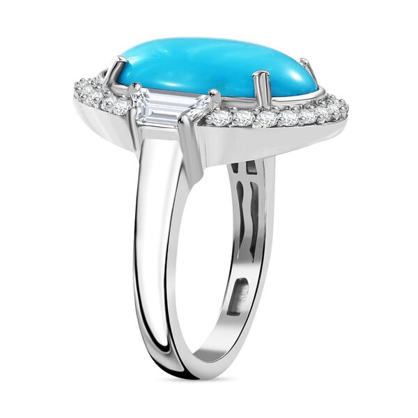 AA Amerikanischer, natürlicher Sleeping Beauty Türkis und Zirkon-Ring - 8,35 ct. image number 5