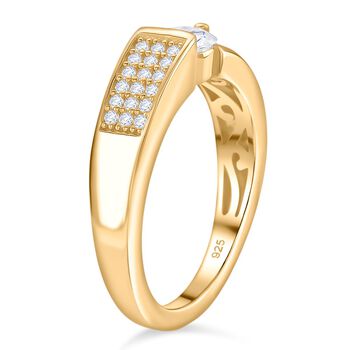 Moissanit Ring 925 Silber vergoldet (Gr&ouml;&szlig;e 17.00) ca. 0,70 ct