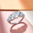 Natürlicher, äthiopischer Opal-Ring, 925 Silber platiniert  ca. 1,16 ct image number 1