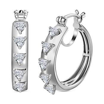 Moissanit Ohrringe, 925 Silber platiniert, ca. 1.00 ct