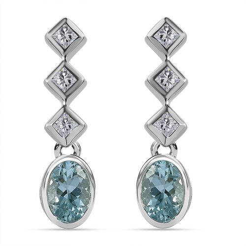 Espirito Santo Aquamarin und Zirkon Ohrringe,ca. 1.09 ct image number 0