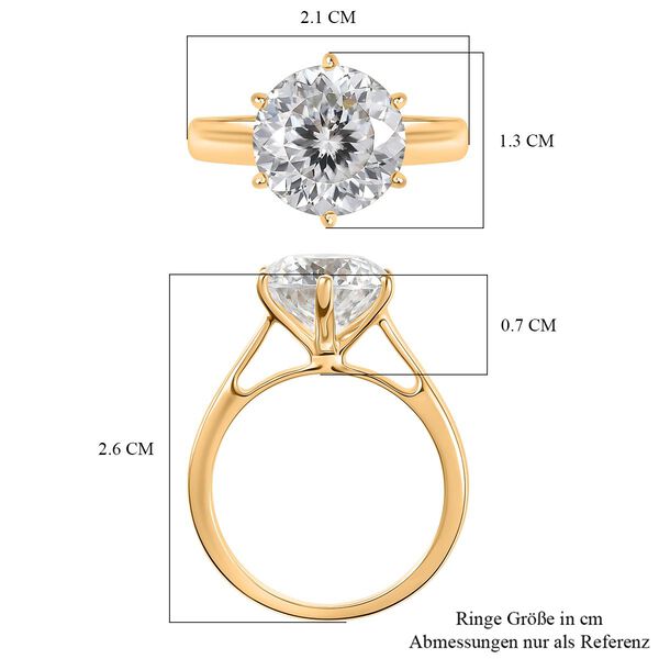 161 Facettiert Moissanit Ring 585 Gold (Gr&ouml;&szlig;e 19.00) ca. 4,05 ct image number 6