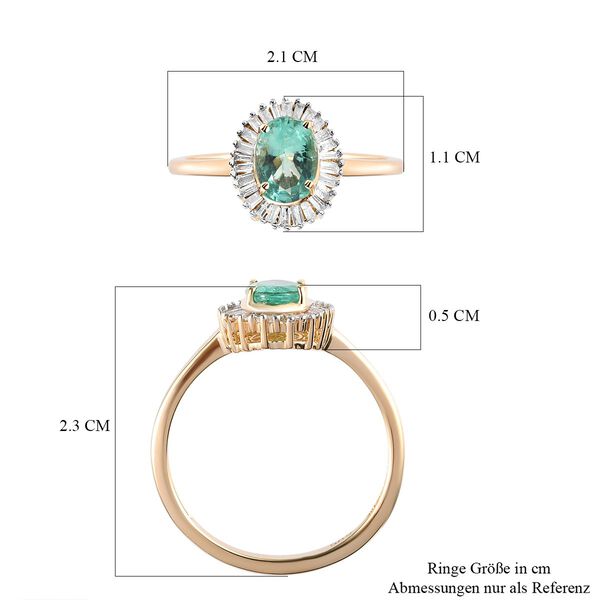 AAA Kolumbianischer Smaragd, Wei&szlig;er Diamant Ring 585 Gold (Gr&ouml;&szlig;e 18.00) ca. 0,85 ct image number 7