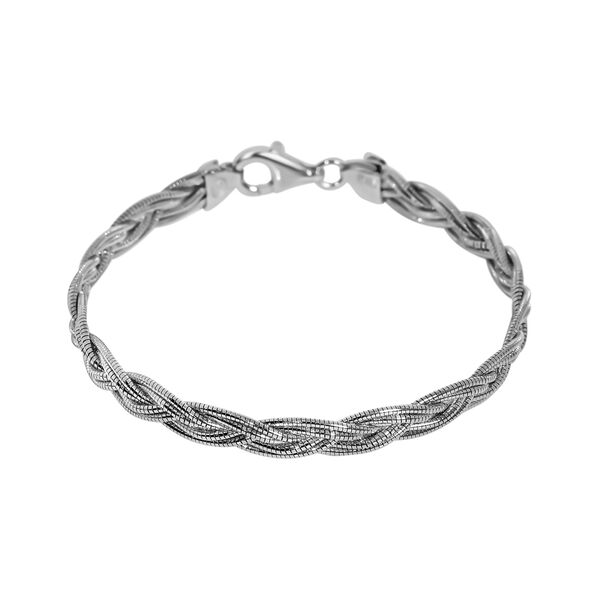 Italienisches geflochtenes Armband, ca. 19 cm 925 Silber rhodiniert ca. 7,97g image number 1
