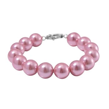 Rosa Muschelkernperle (11-13 mm) Armband ca. 19 cm 316L Edelstahl