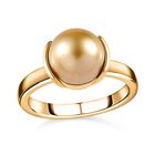 Goldene Südsee Perle Ring, 925 Silber Gelbgold Vermeil, (Größe 17.00) 6.80 ct image number 3