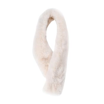 Superweicher Kunstfell-Schal mit drei Magneten, 80cm x 10cm, wei&szlig;