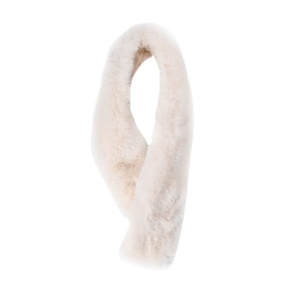 Damen Schal aus Kunstfell mit Magneten, Wei&szlig;