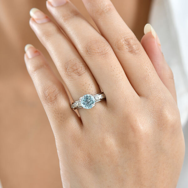 EverTrue AA himmelblauer Topas Spinning Ring - 2,35 ct. image number 3