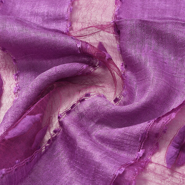 Modal-Seide-Schal, Streifendesign, 175x60 cm, Lila image number 5