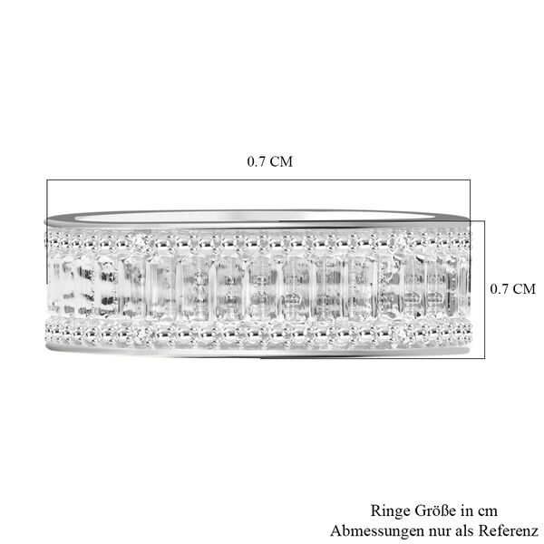 Wei&szlig;er Diamant Ring 925 Silber platiniert (Gr&ouml;&szlig;e 18.00) image number 5