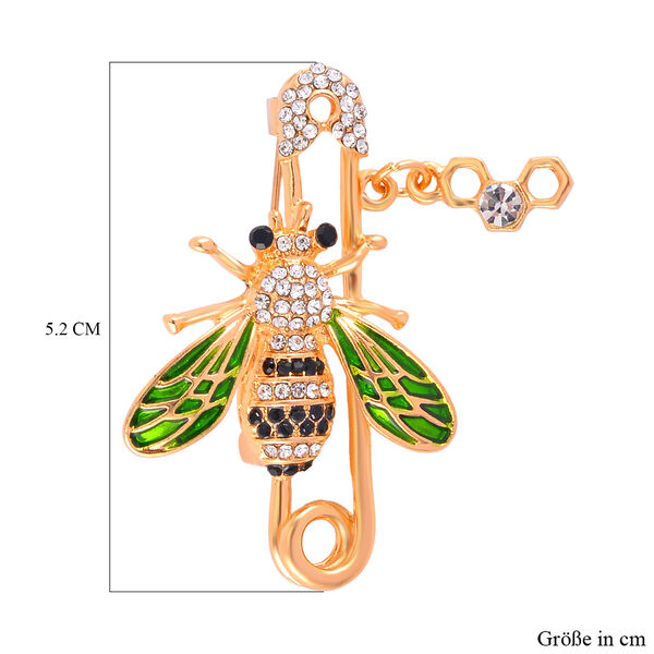 Schwarzer Kristall, Weißer Kristall Brosche  emailliert image number 5