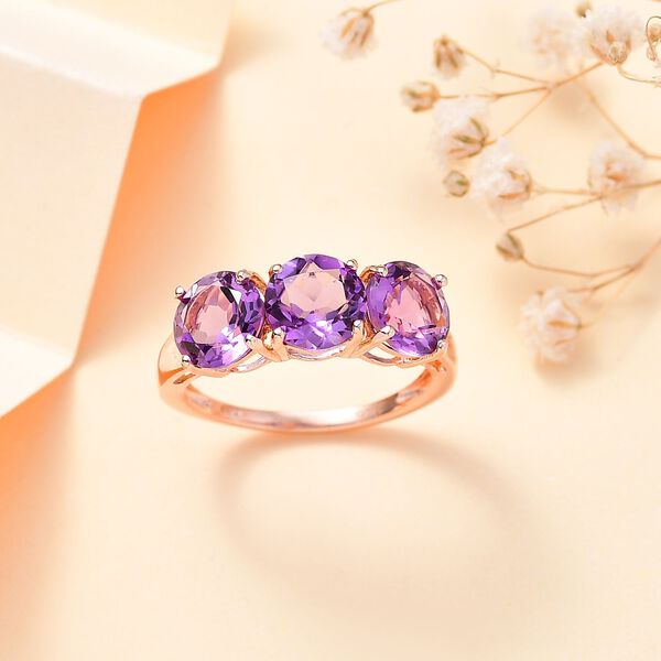 AA Rose De France Amethyst Ring 925 Silber ros&eacute;vergoldet (Gr&ouml;&szlig;e 20.00) ca. 3,96 ct image number 2