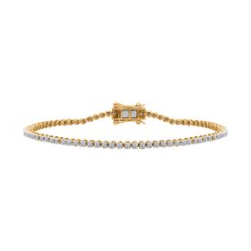LUXURIANT DIAMOND- SGL zertifiziertes VS-EF Labor Diamant 19cm Armband, 925 Silber Gelbgold Vermeil - 1 ct.