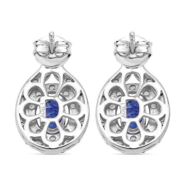 D'Joy Masoala Saphir (Fissure gefüllt), Kaffee Zirkon Ohrringe 925 Silber rhodiniert ca. 2,73 ct. image number 4