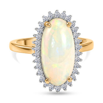 LUXURIANT AAA nat&uuml;rlicher, &auml;thiopischer Welo Opal und Labor Diamant Ring - 3,77 ct.