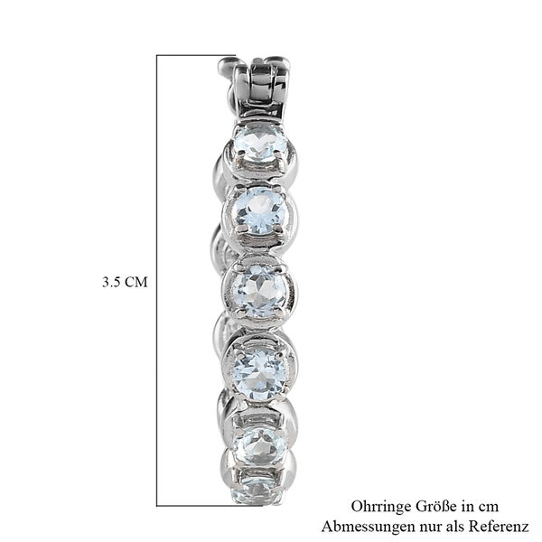 Himmelblaue Topas Creolen Edelstahl ca. 6,14 ct image number 5