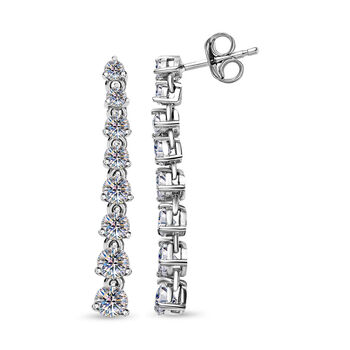 Moissanit Ohrringe 925 Silber platiniert ca. 2.36 ct