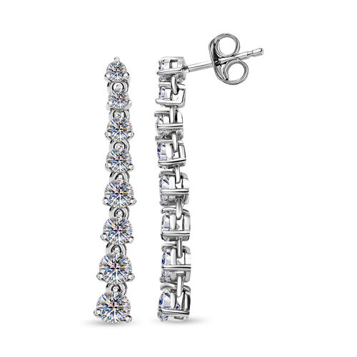Moissanit Ohrringe 925 Silber platiniert ca. 2.36 ct image number 0