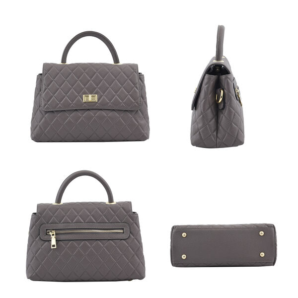 LA MAREY Crossbody Tasche aus 100% echtem Leder mit RFID Schutz und abnehmbarem Riemen, Grau image number 4