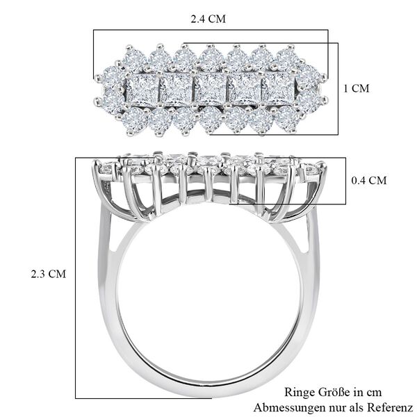 Lustro Stella - Zirkonia Ring, 925 Silber platiniert (Gr&ouml;&szlig;e 20.00) ca. 2.78 ct image number 4