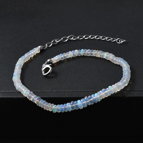Natürlicher, äthiopischer Welo Opal Armband ca. 19 cm 925 Silber rhodiniert ca. 13,00 ct. image number 1