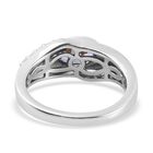 Tansanit und Zirkon Halo Ring 925 Silber Platin-Überzug image number 5