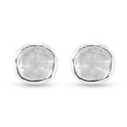 Handgearbeiteter Polki Diamant Ohrstecker 925 Silber platiniert ca. 0,20 ct