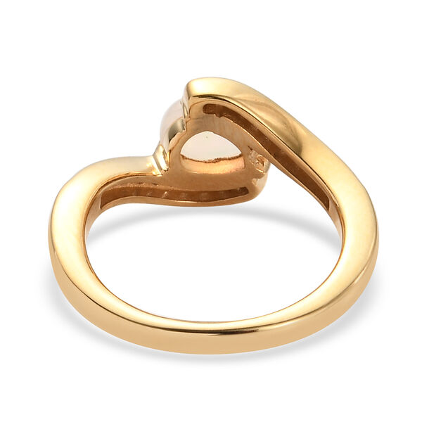 Nat&uuml;rlicher &Auml;thiopischer Opal und Zirkon Ring 925 Silber vergoldet  ca. 0,65 ct image number 6