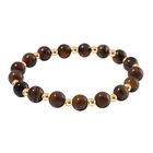 Gelbes Tigerauge Armband ca. Flexibles cm Standard gelb vergoldet ca. 60.00 ct