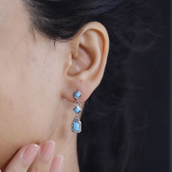 AA Amerikanische Nat&uuml;rliche Sleeping Beauty T&uuml;rkis Ohrringe 925 Silber rhodiniert ca. 1.83 ct image number 3