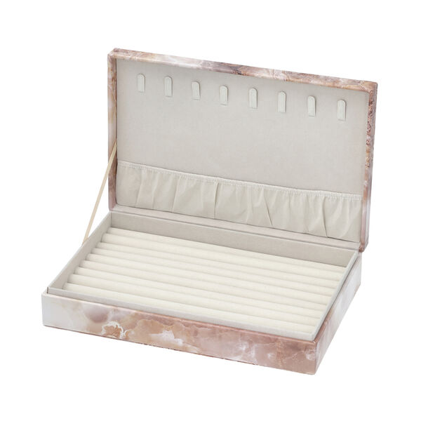 Ringkoffer mit 8 Kettenhaken und Taschen, Marmoriert, Hellbraun image number 5