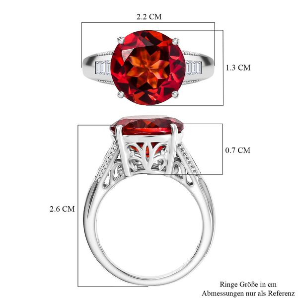 D'Joy Labor Padparadscha Saphir und Zirkon Ring - 9,82 ct. image number 6