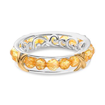 Citrin Ring Messing (Gr&ouml;&szlig;e 16.00) ca. 9,00 ct