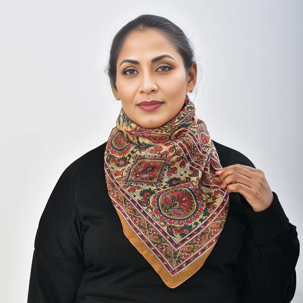 100% Seiden Schal, rot image number 2