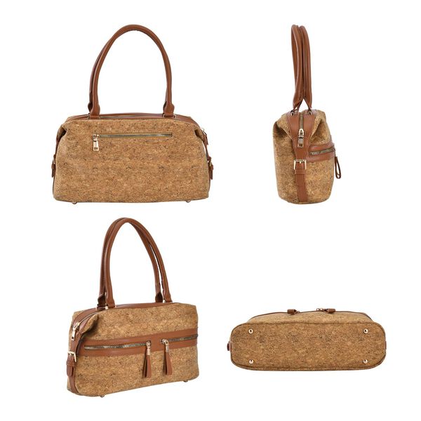 Handtasche aus Kork mit RFID-Schutz, Natur image number 3