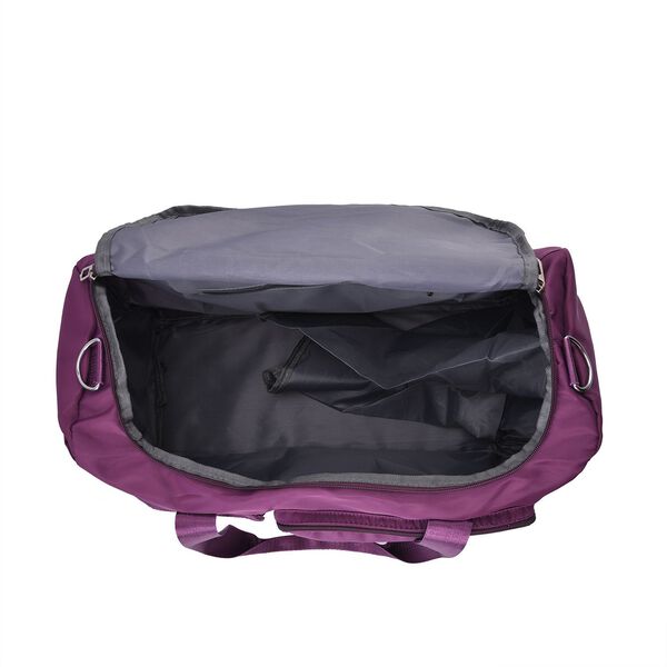 Reisetasche mit vielen F&auml;chern aus wasserfestem Nylon, Burgund image number 6