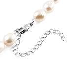 Weiße Süßwasserzucht Perle Halskette ca. 45 cm 925 Silber rhodiniert image number 3