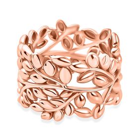 Designer Inspirierter- Blatt Ring, Rosegoldfarben (Größe 17.00) ca. 5,62g