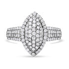 Weißer Diamant Ring 925 Silber platiniert (Größe 18.00) ca. 1.00 ct marquise 1.00 ct