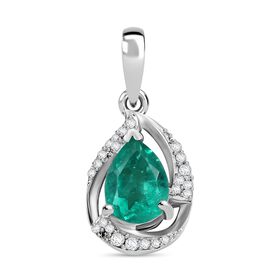 Smaragd Triplett Quarz und Zirkon Anhänger - 1,55 ct. Smaragd Triplett Quarz und Zirkon Anhänger - 1,55 ct.