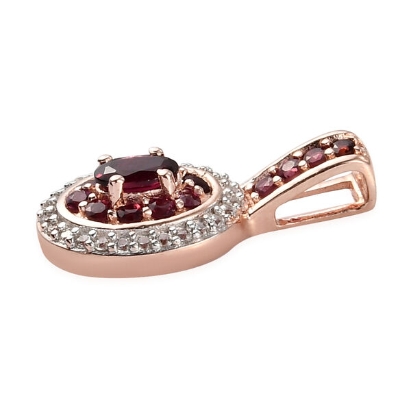 Anthill Granat und Zirkon Anh&auml;nger 925 Silber ros&eacute;vergoldet ca. 0,87 ct image number 4