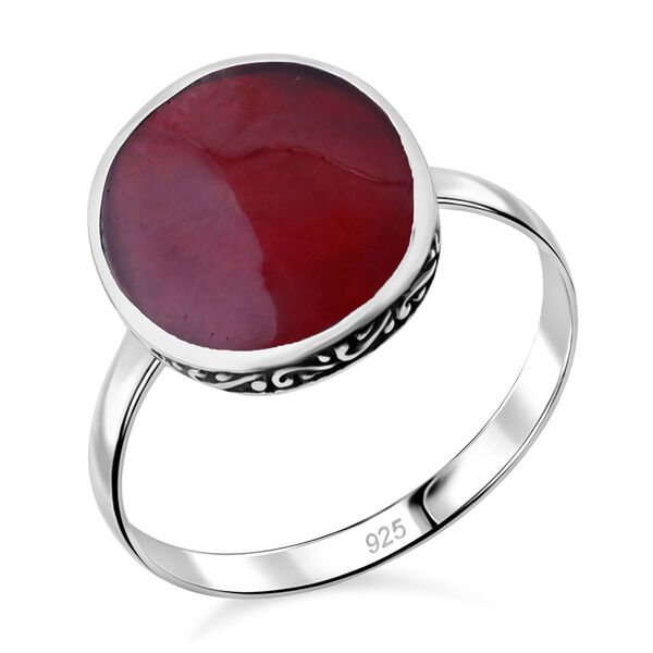 Royal Bali - Koralle Ring 925 Silber (Größe 17.00) image number 3