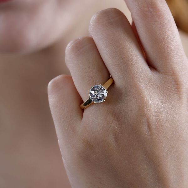 J Francis gefertigt mit SWAROVSKI Weißer Swarovski Kristall Ring, 925 Silber 750 Gelbgold Vermeil image number 3