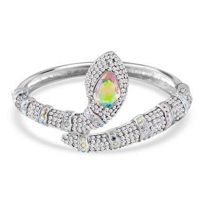 Kristall, Wei&szlig;er Kristall Armreif ca. 18 cm