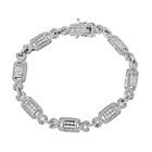 Weißer Zirkonia Armband ca. 19 cm 925 Silber rhodiniert