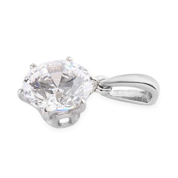 LUSTRO STELLA Hergestellt mit ZIRKONIA Solit&auml;r Anh&auml;nger 925 Silber Platin-&Uuml;berzug