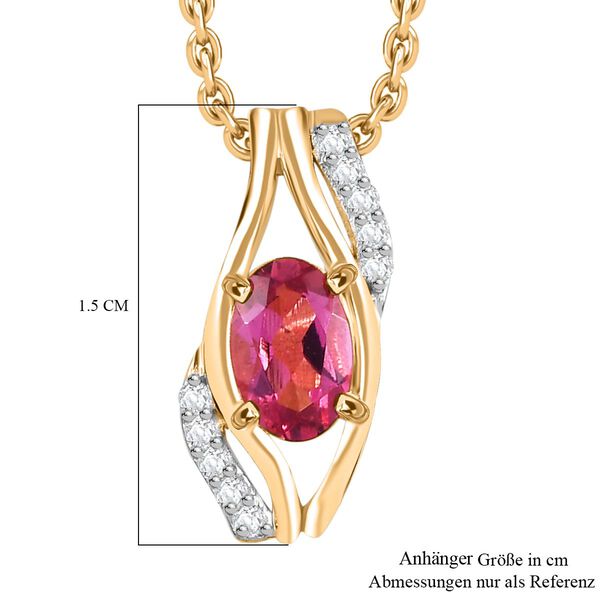 Labor roter Beryll und Zirkon-Anh&auml;nger mit 45cm Kette - 0,53 ct. image number 6