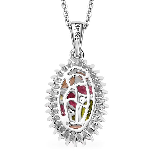 D'Joy AAA Multi-Calabar-Turmalin und Zirkon Anhänger mit 50cm Kette - 2 ct. image number 4